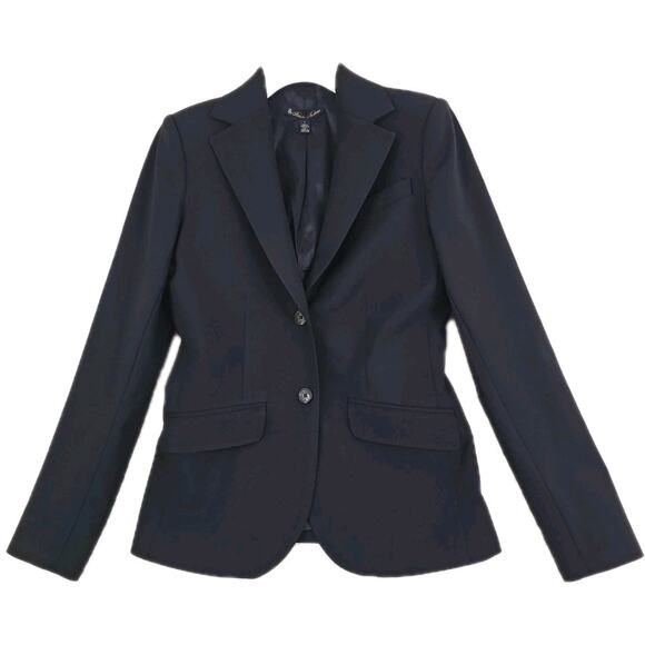 Brooks Brothers~Woman Size 0~ Midniht Blazer Wool Blend Linen Jacket Office Wear - Picture 1 of 16